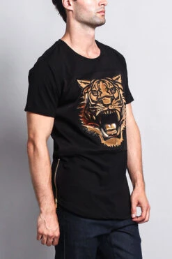 3D Metallic Embossed Tiger T-Shirt -Victorious TS7075 BLG 4