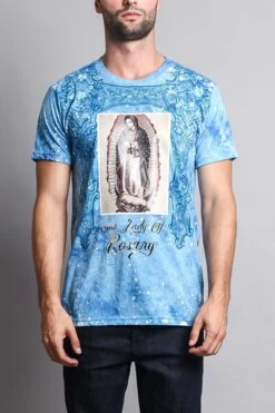 Our Lady Of Rosary Graphic T-Shirt -Victorious TS7086 BLU 1