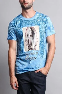 Our Lady Of Rosary Graphic T-Shirt -Victorious TS7086 BLU 5