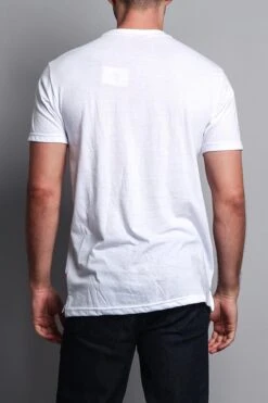 Men's Checkered Skull T Shirt -Victorious TS7126 WHT 3