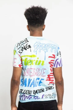 Tie Dye Graffiti T-Shirt -Victorious TS7351 BLU 3