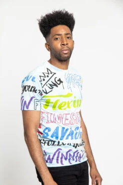 Tie Dye Graffiti T-Shirt -Victorious TS7351 BLU 4