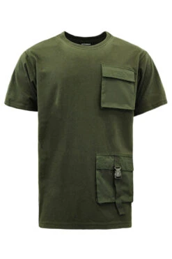 Double Pocket Utility T-Shirt -Victorious TS7355 OLV 1