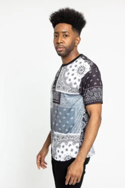 Multi Color Bandana T-Shirt -Victorious TS7377 BLK 2