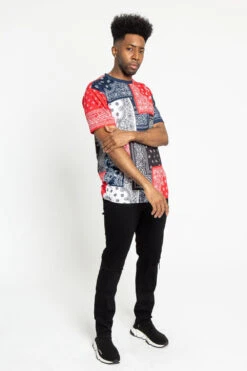 Multi Color Bandana T-Shirt -Victorious TS7377 RED 5