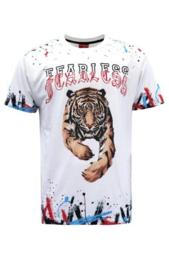 Fearless Tiger Graffiti T-Shirt -Victorious TS7385 WHT 4