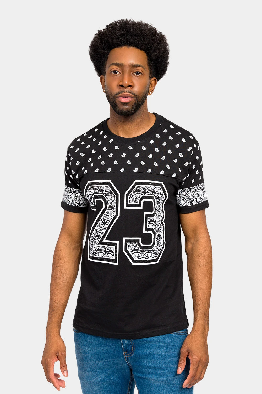 Number 23 Bandana Paisley Print T-Shirt 1 Number 23 Bandana Paisley Print T-Shirt
