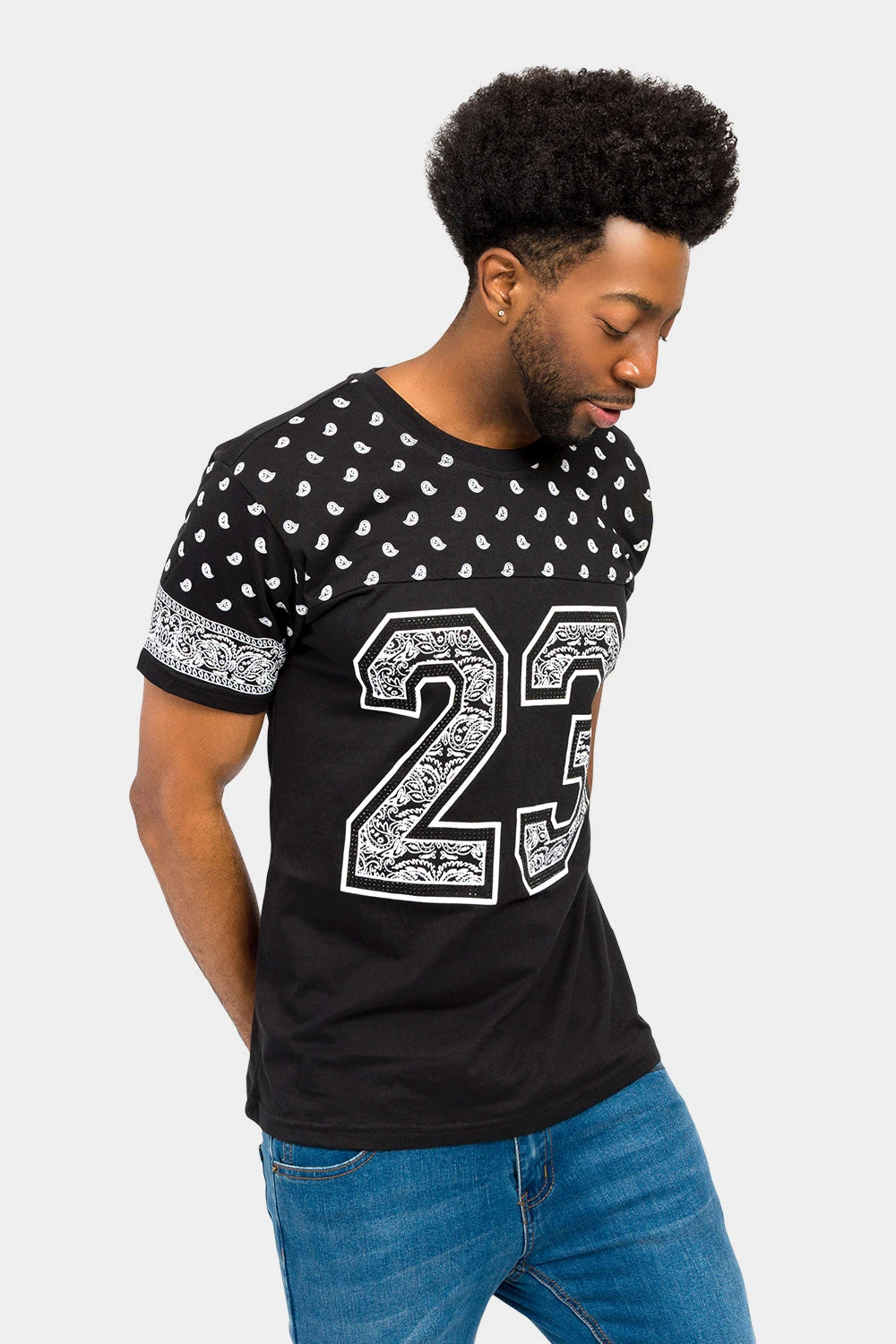 Number 23 Bandana Paisley Print T-Shirt 4 Number 23 Bandana Paisley Print T-Shirt - Image 4