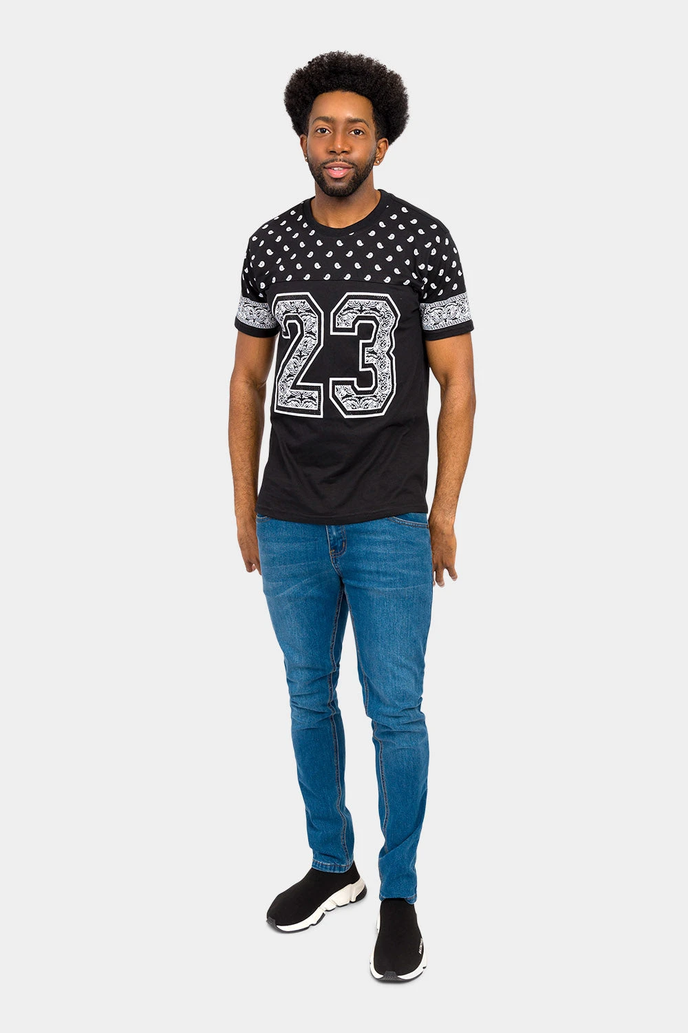 Number 23 Bandana Paisley Print T-Shirt 5 Number 23 Bandana Paisley Print T-Shirt - Image 5