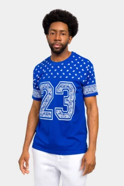 Number 23 Bandana Paisley Print T-Shirt 25 Number 23 Bandana Paisley Print T-Shirt -Victorious TS7411 RBL 1