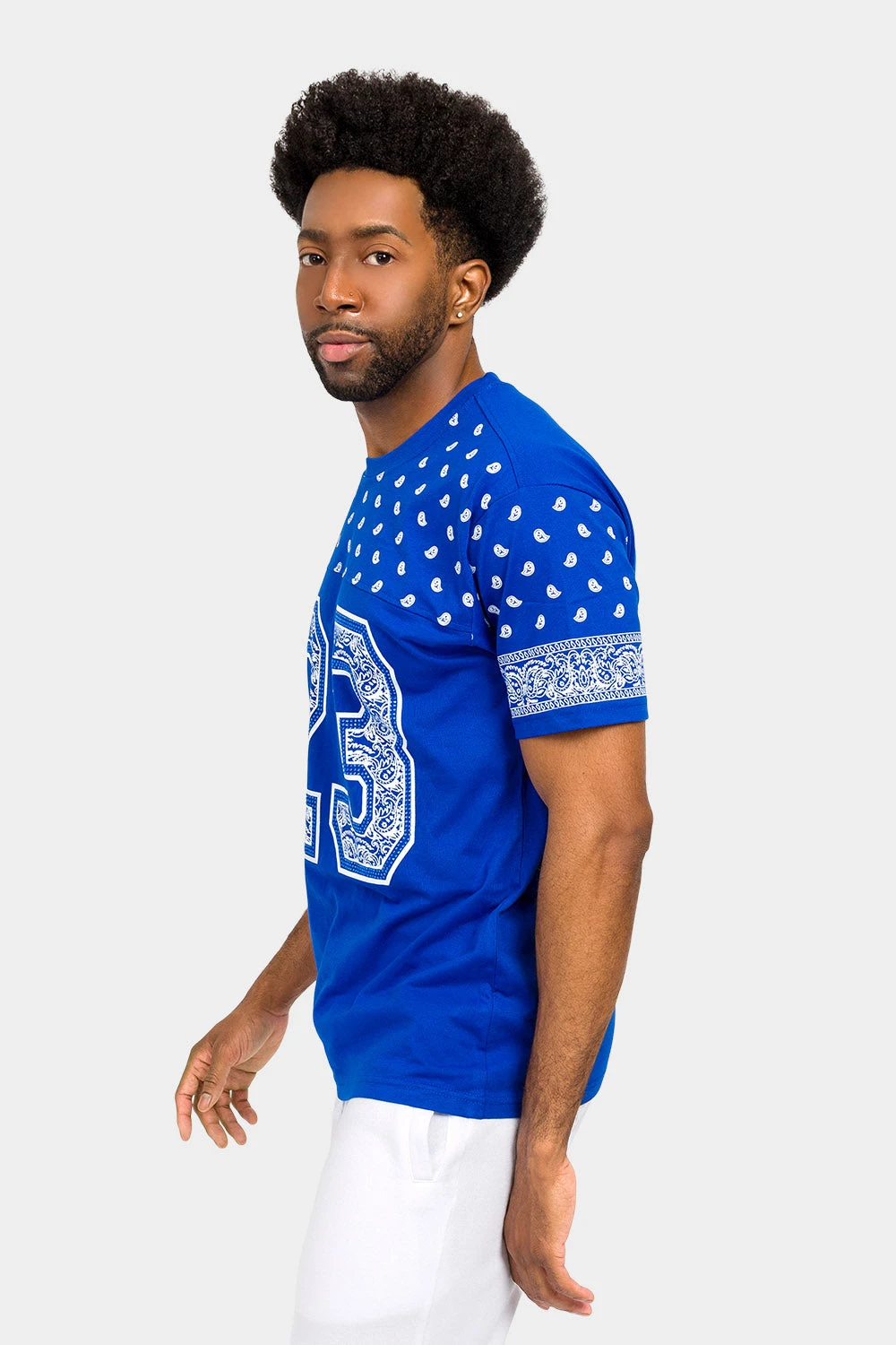Number 23 Bandana Paisley Print T-Shirt 7 Number 23 Bandana Paisley Print T-Shirt - Image 7