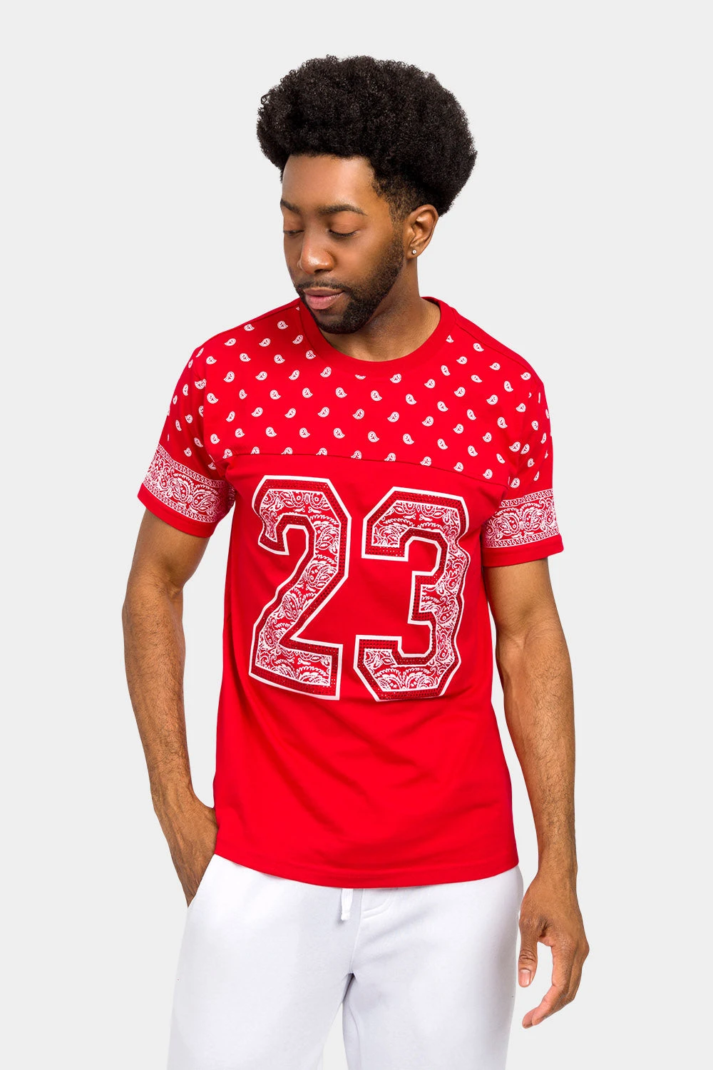 Number 23 Bandana Paisley Print T-Shirt 11 Number 23 Bandana Paisley Print T-Shirt - Image 11