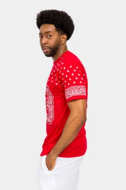 Number 23 Bandana Paisley Print T-Shirt 31 Number 23 Bandana Paisley Print T-Shirt -Victorious TS7411 RED 2