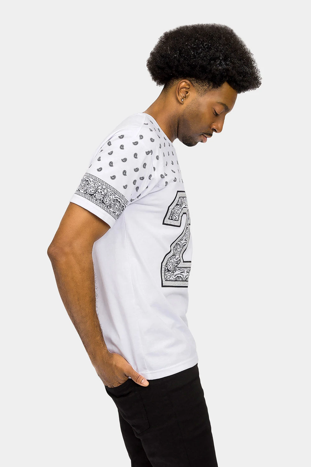 Number 23 Bandana Paisley Print T-Shirt 19 Number 23 Bandana Paisley Print T-Shirt - Image 19