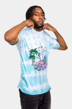 Skeleton Party Tie Dye T-Shirt -Victorious TS7437 BLU 4