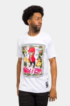 Wild And Free Bear T-Shirt -Victorious TS7445 WHT 1