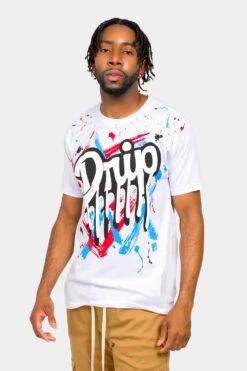 Splatter Drip T-Shirt -Victorious TS7447 WHT 1