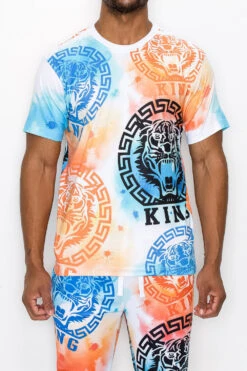 Tie Dye King Tiger T-Shirt 9 Tie Dye King Tiger T-Shirt -Victorious TS7460 SUNSET 1
