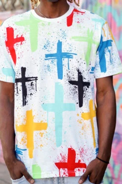 Painted Crosses Graphic T-Shirt -Victorious TS7470 WHT 5