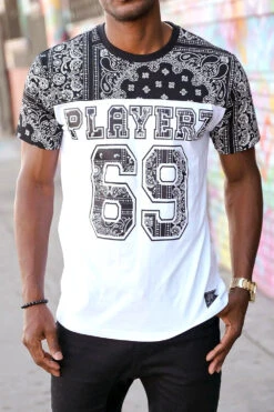 Playerz 69 Paisley Graphic T-Shirts -Victorious TS7475 BLK 3