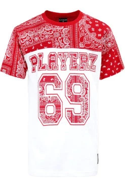 Playerz 69 Paisley Graphic T-Shirts -Victorious TS7475 RED 1