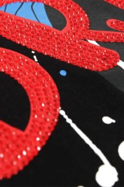 Men's Drippin Rhinestones Skull Butterflies Graphic T-Shirt -Victorious TS7489 BLK 3