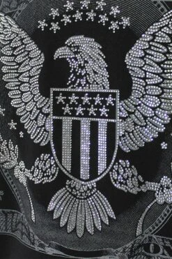 Men's Money Print Rhinestone Graphic T-Shirt 7 Men's Money Print Rhinestone Graphic T-Shirt -Victorious TS7497 BLK 2