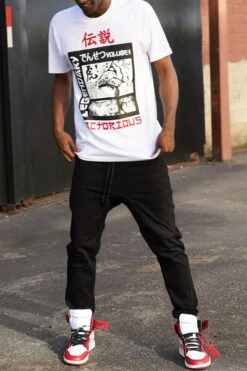 Men's Japanese Legendary Graphic T-Shirt -Victorious TS7514 WHT 4