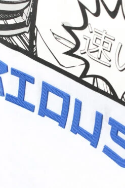 Men's Rubber Print Street Racing Graphic T-Shirt -Victorious TS7517 WHT 5