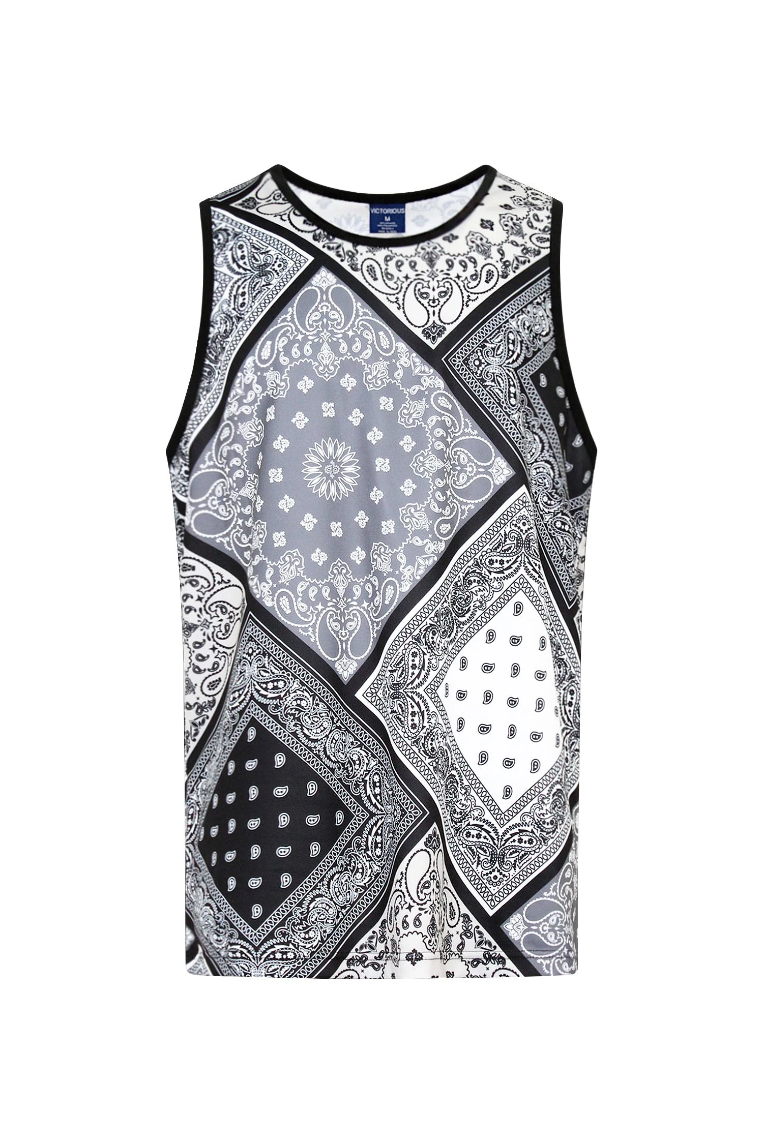 Men's Diagonal Bandana Mix Tank Top 5 Men's Diagonal Bandana Mix Tank Top - Image 5