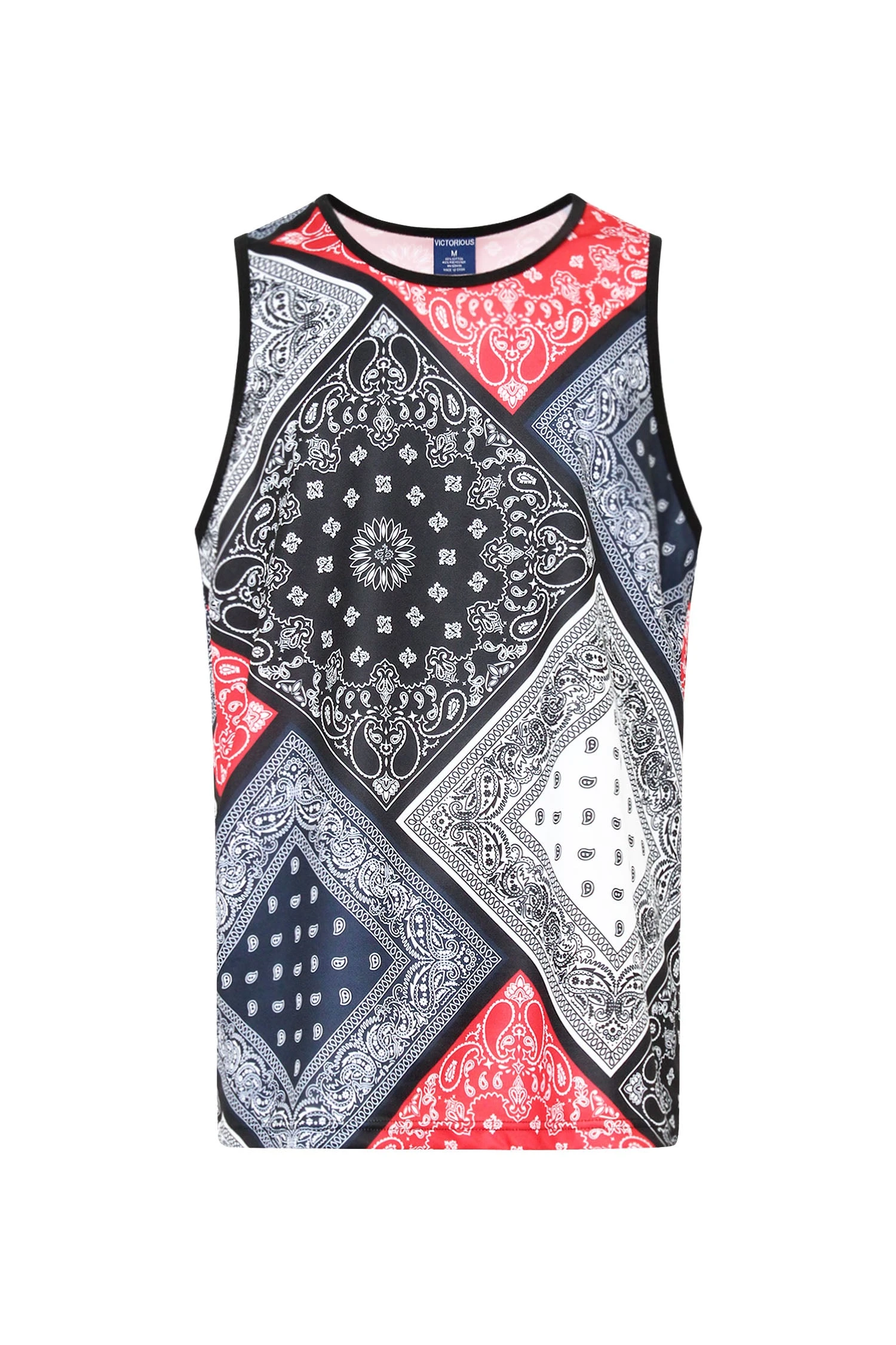 Men's Diagonal Bandana Mix Tank Top 1 Men's Diagonal Bandana Mix Tank Top