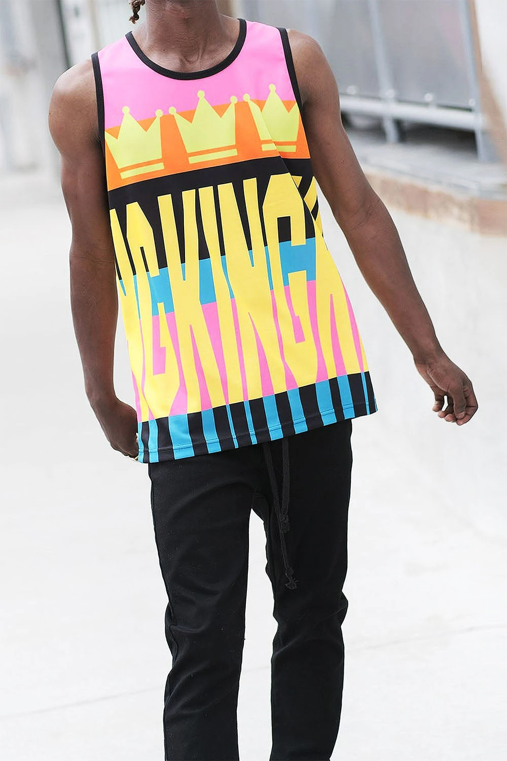 Men's Color Block King Graphic Tank Top 4 Men's Color Block King Graphic Tank Top - Image 4