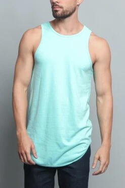 Basic Long Length Curved Hem Tank Top (New 2018 Colorways) -Victorious TT47 MNT 1