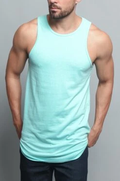 Basic Long Length Curved Hem Tank Top (New 2018 Colorways) -Victorious TT47 MNT 5