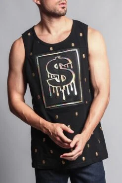 Chrome Money Tank Top -Victorious TT56 BLK 5