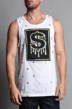 Chrome Money Tank Top -Victorious TT56 WHT 1
