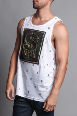 Chrome Money Tank Top -Victorious TT56 WHT 2