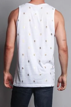 Chrome Money Tank Top -Victorious TT56 WHT 3