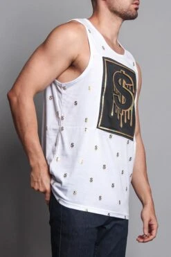Chrome Money Tank Top -Victorious TT56 WHT 4