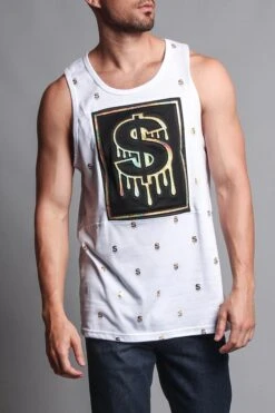 Chrome Money Tank Top -Victorious TT56 WHT 5