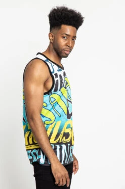 Big Graffiti Tank Top -Victorious TT78 BLU 4