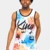 Paint Wash Crowned King Tank Top