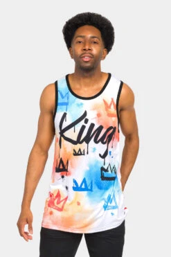 Paint Wash Crowned King Tank Top
