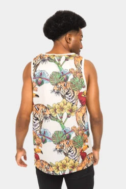 Floral Tiger Tank Top -Victorious TT95 OFF 3