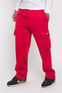 Victorious Men's Solid Fleece Heavyweight Cargo Sweat Pants 39 Victorious Men's Solid Fleece Heavyweight Cargo Sweat Pants -Victorious VS77 RED 2